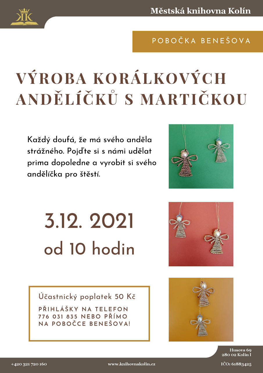 3. 12. 2021 / Výroba korálkových andělíčků s Martičkou