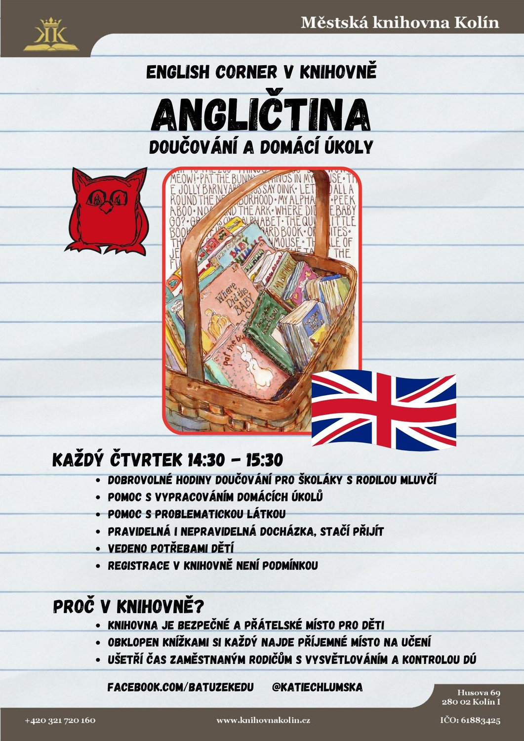 English Corner v knihovně - Angličtina: Doučování a domácí úkoly