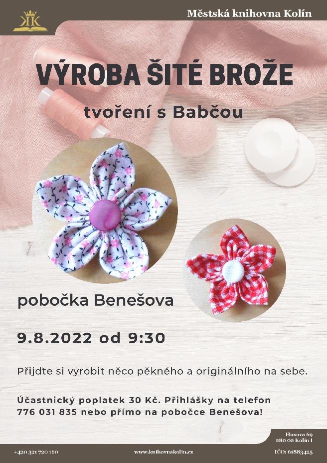 9. 8. 2022 / Výroba šité brože – tvoření s Babčou