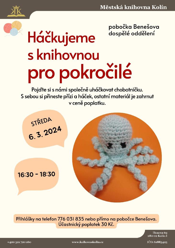 6. 3. 2024 / Háčkujeme s knihovnou pro pokročilé: Chobotnička