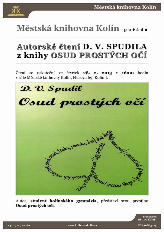 Autorské čtení D.V. Spudila - Osud prostých očí