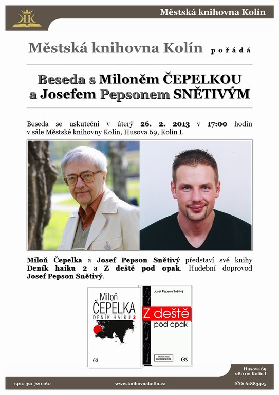 Beseda Miloň Čepelka + Josef Pepson Snětivý