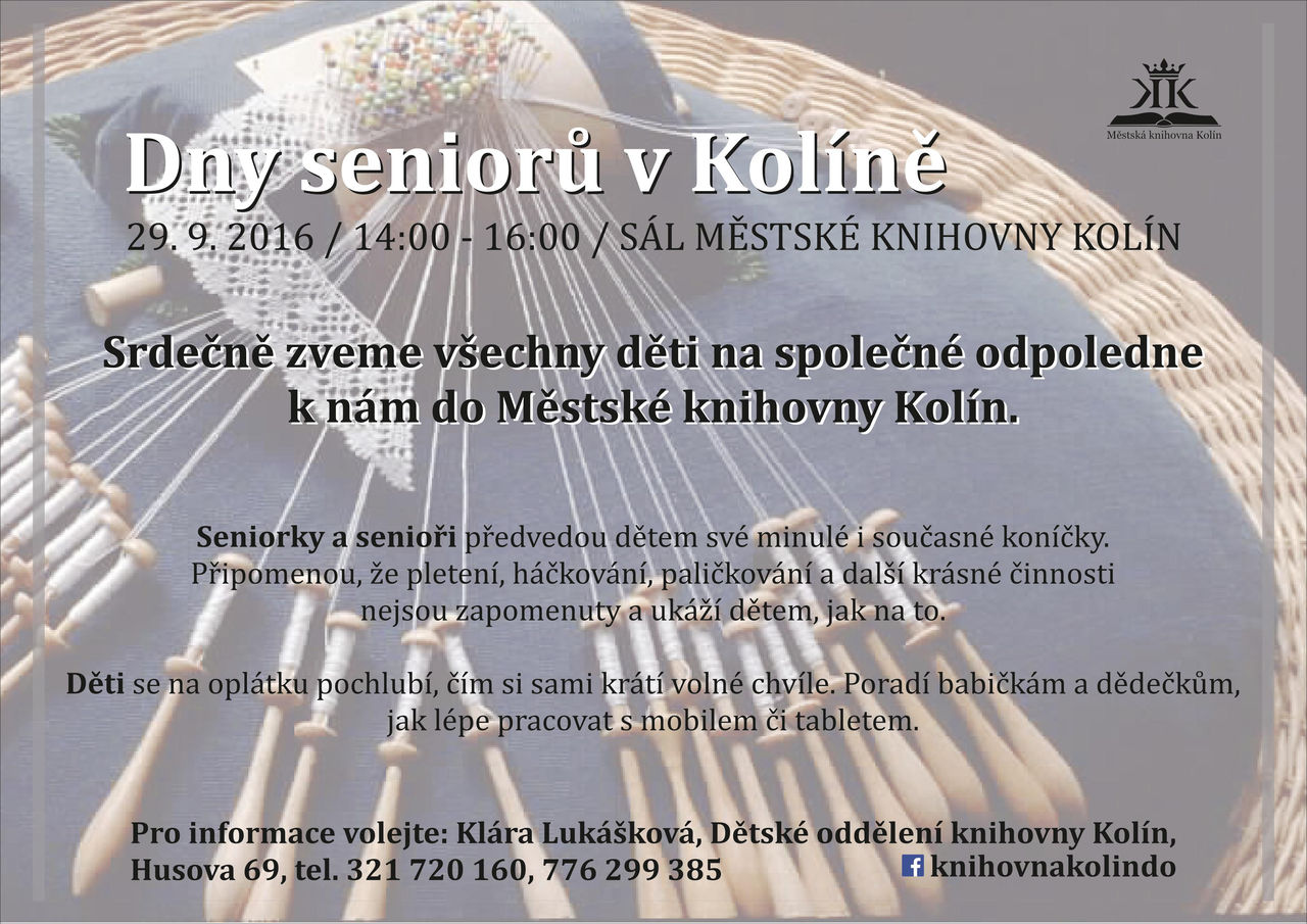 29. 9. 2016 / Dny seniorů 2016 s kolínskou knihovnou