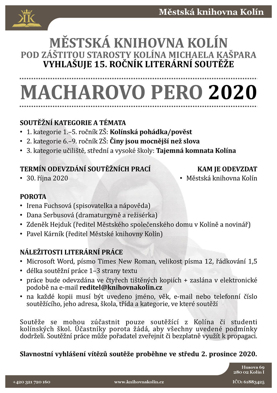 30. 10. 2020 / Literární soutěž Macharovo pero 2020