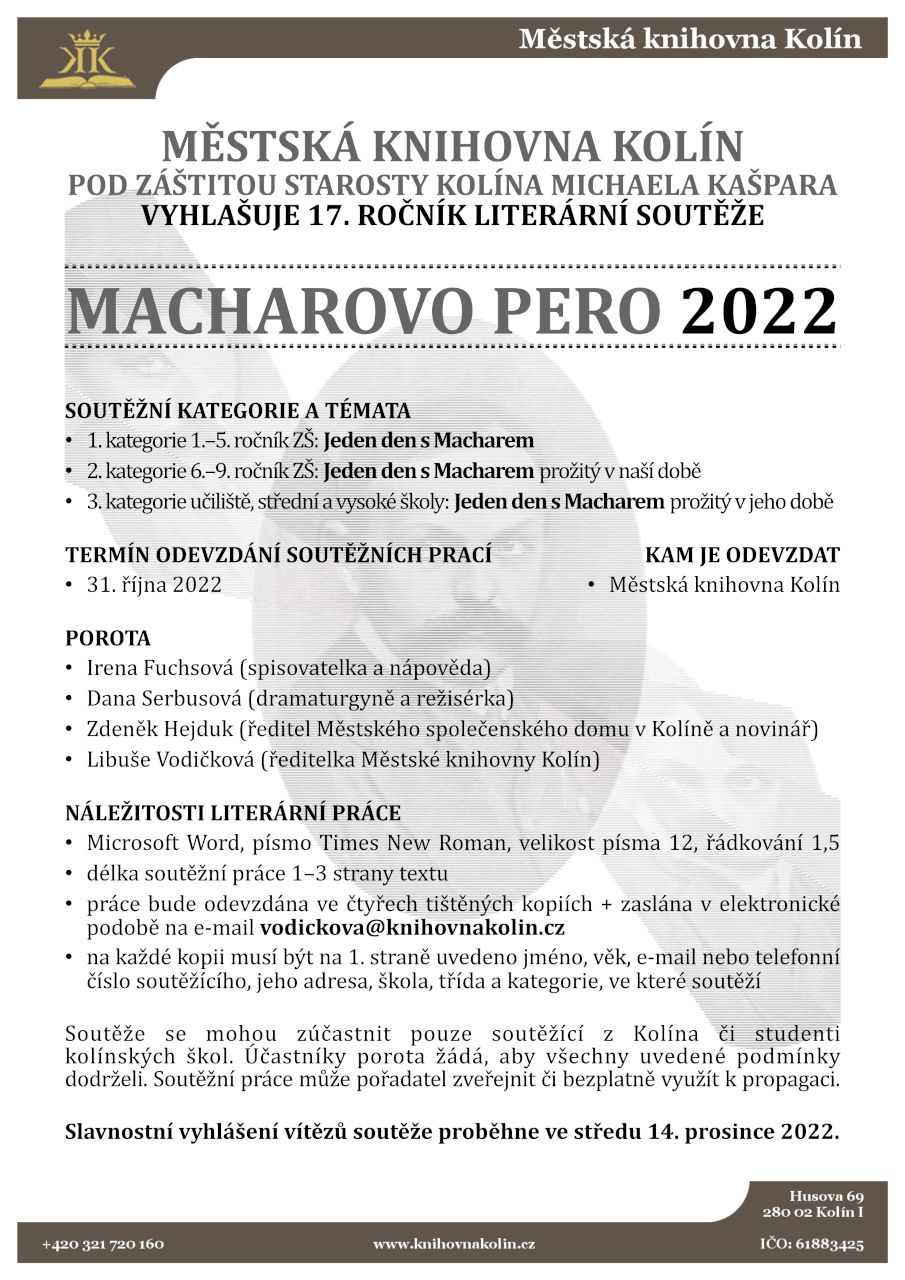 31. 10. 2022 / Literární soutěž Macharovo pero 2022