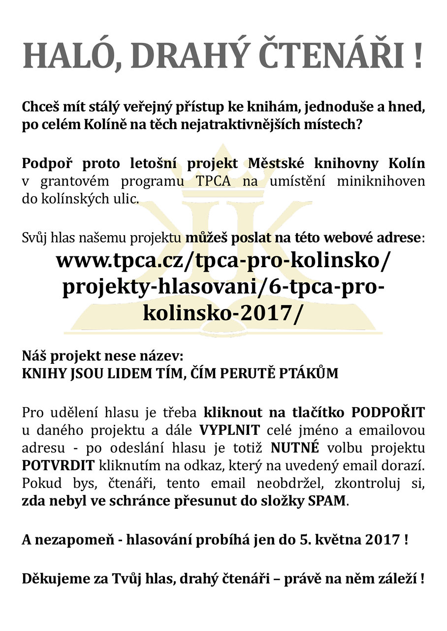 Podpořte hlasováním projekt miniknihoven!