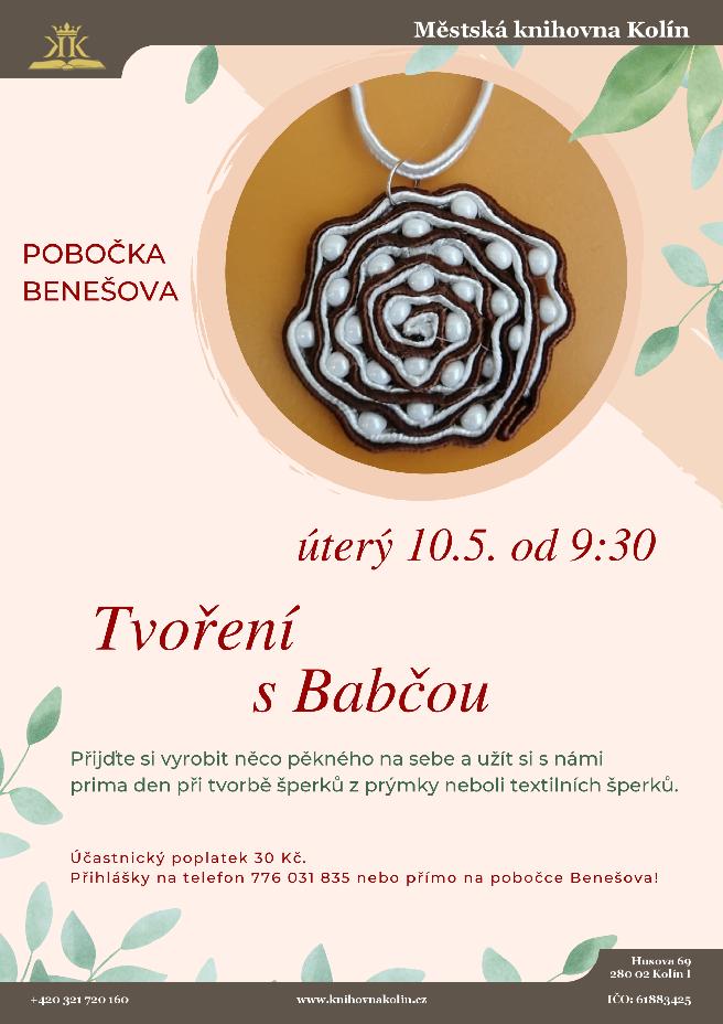 10. 5. 2022 / Textilní šperky - tvoření s Babčou