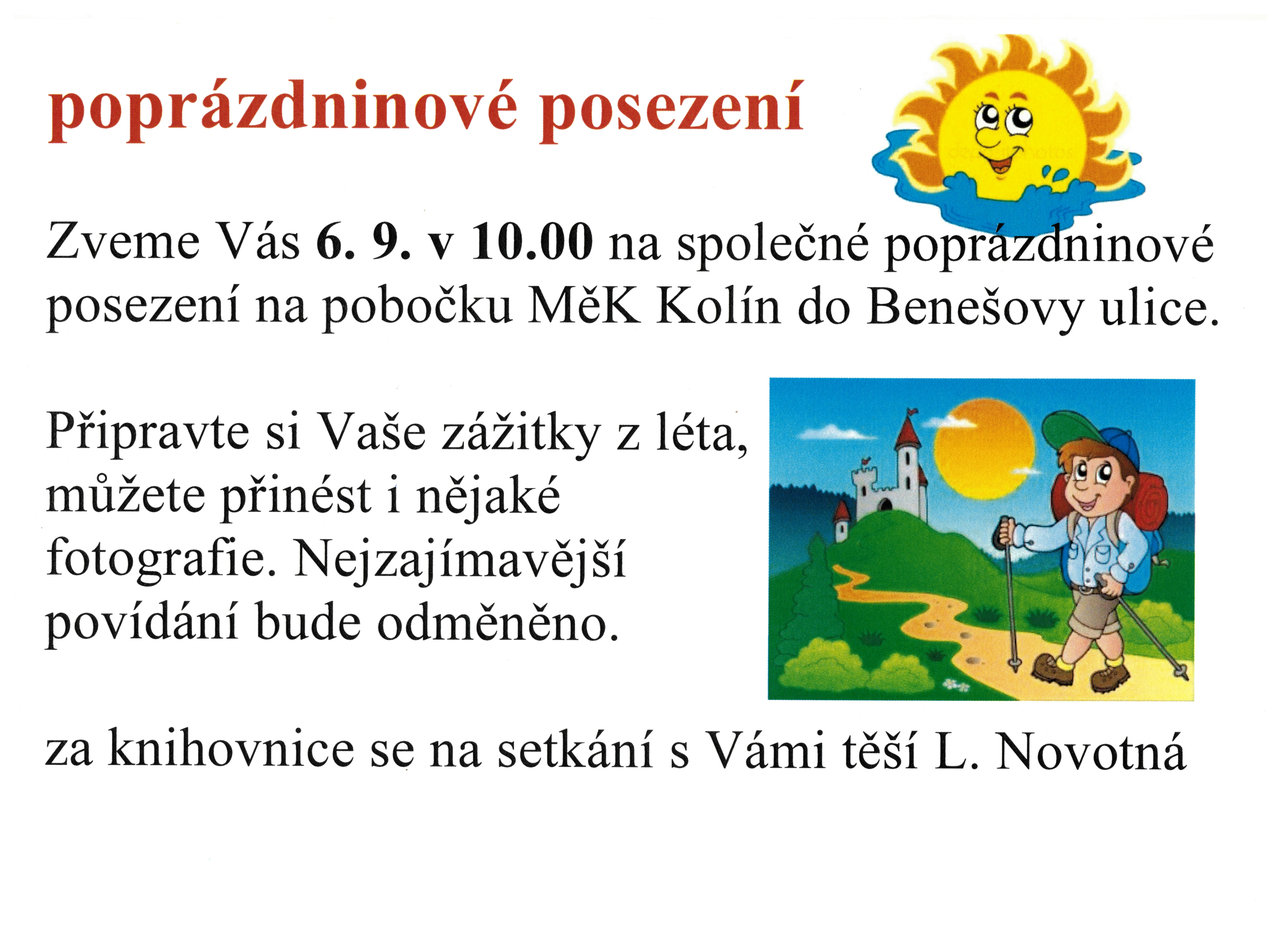 6. 9. 2019 / Poprázdninové posezení na pobočce