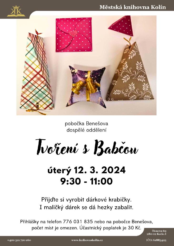 12. 3. 2024 / Tvoření s Babčou: Dárkové krabičky