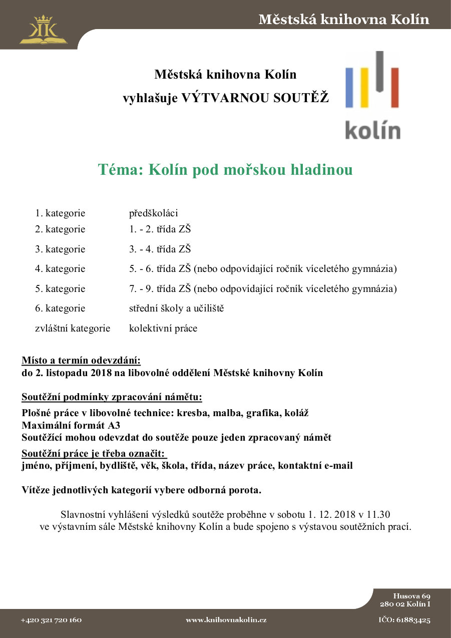 2. 11. 2018 / Výtvarná soutěž 2018 - Kolín pod mořskou hladinou