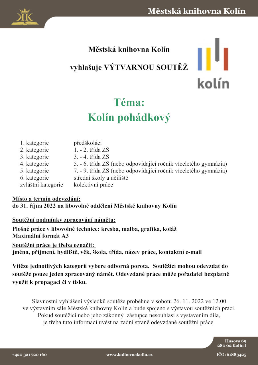 31. 10. 2022 / Výtvarná soutěž 2022 - Kolín pohádkový